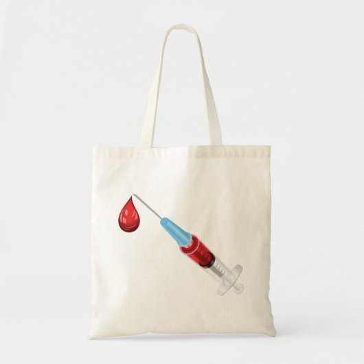 Spritze mit rotem Tropfen Tragetasche (Vorne)