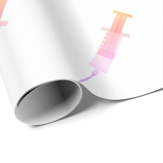 Spritze niedlich rosa Krankenschwester Geschenkpapier (Rolleneckpunkt)