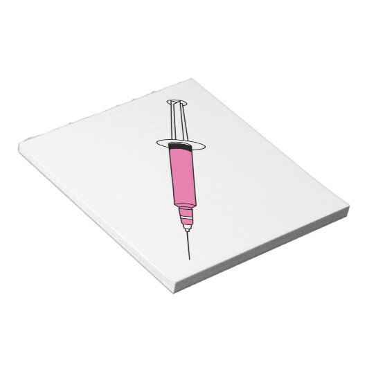 Spritze Notizblock (angewinkelt)