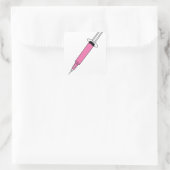 Spritze Quadratischer Aufkleber (Tasche)