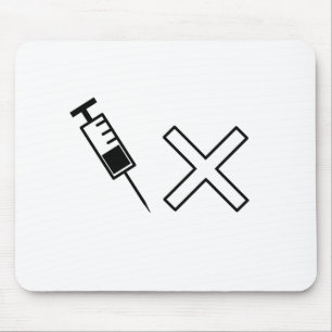 Spritze und x Symbol für keinen Impfstoff Mousepad