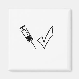 Spritze und Zeckensymbol geimpft Magnet