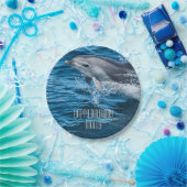 Spritzen Delphin-des personalisierten Pappteller (Party)