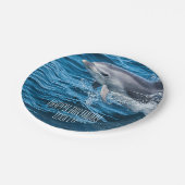 Spritzen Delphin-des personalisierten Pappteller (Schrägansicht)