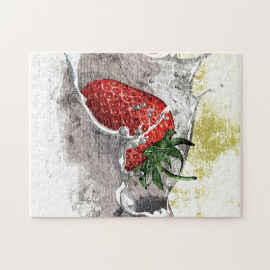 Spritzen der Erdbeere Puzzle (Horizontal)