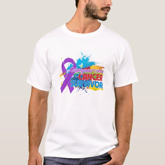 Spritzen der Farbe - Leiomyosarcoma Überlebender T-Shirt (Vorderseite)
