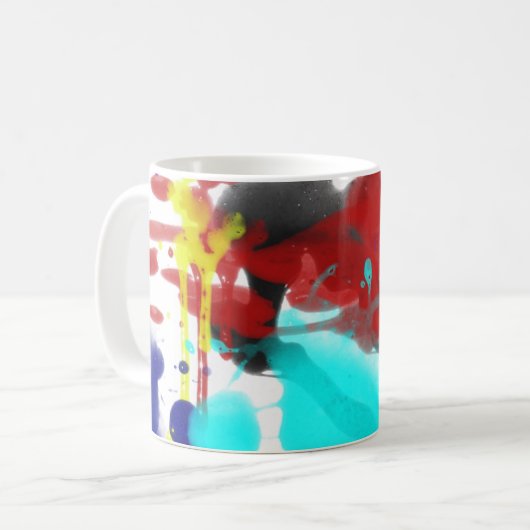 Spritzen der FarbTasse Kaffeetasse (Vorderseite Links)