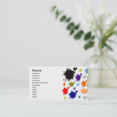 Spritzen-Farben-Visitenkarte Visitenkarte (Stehend Vorderseite)