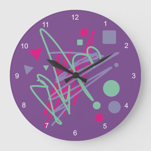 Spritzen-Gemischkunst der 80erentwurfsachtziger Große Wanduhr (Vorderseite)