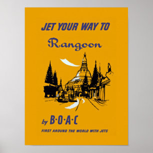Spritzen Ihre Weise nach Rangun Poster