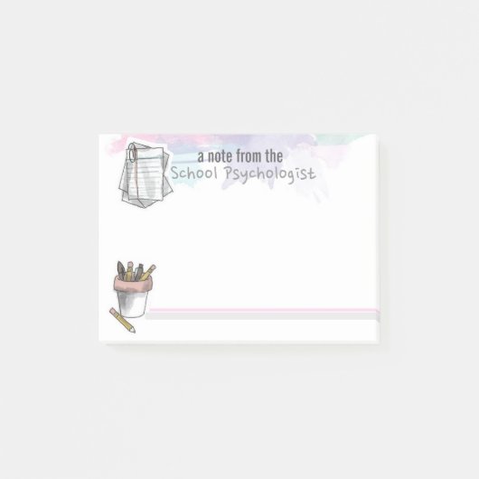 Spritzen von Aquarell-Schulpsychologe-Post-It Post-it Klebezettel (Vorderseite)