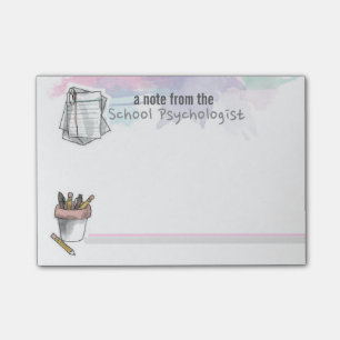 Spritzen von Aquarell-Schulpsychologe-Post-It Post-it Klebezettel