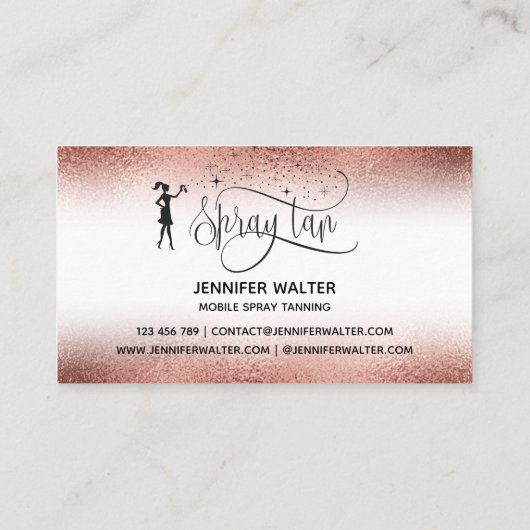 Spritzen von Tan-Maschine-Bräunen für mobile Bräun Visitenkarte (Rückseite)