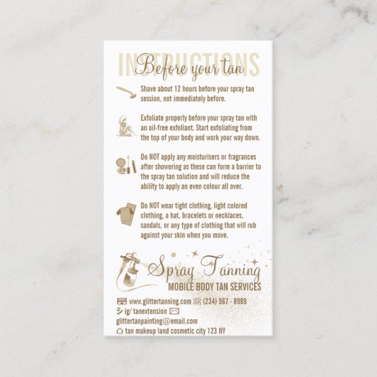 Spritzen vor der Pflegeanleitung Visitenkarte (Vorderseite)