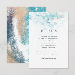 Spritzende Blaue Wellen Küstenhochzeit Details Kar RSVP Karte