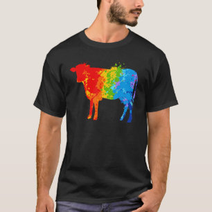 Spritzende Farbkuh Tropfmalerei Kuh T-Shirt