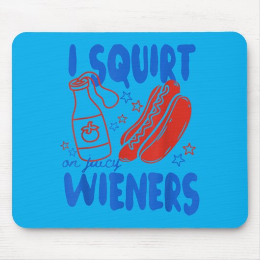 Spritzende und saftige Würstchen Lustiger Hotdog 4 Mousepad (Vorne)
