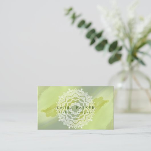 Spritzer Abstrakt Mandala Visitenkarte (Stehend Vorderseite)