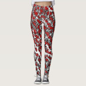 Spritzer Abstrakte Leggings in Rot-Grau- und Weißd (Vorderseite)