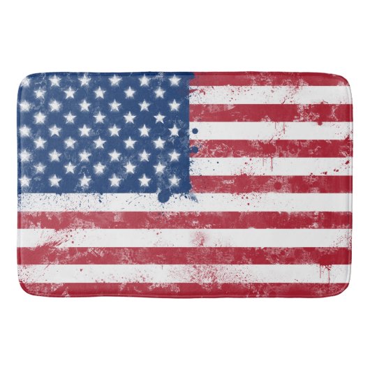 Spritzer Anstrich USA Flag Badematte (Vorderseite)