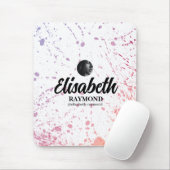 Spritzer Aquarell Foto und Name Mousepad (Mit Mouse)