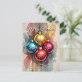 Spritzer Aquarell Glossy Ornamente Weihnachten (Stehend Vorderseite)