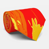 Spritzer Art Citrus Orange Gelbe Abstrakte Kunst Krawatte (Gerollt)