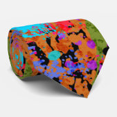 Spritzer Art Lila Pink Blue Orange Abstrakt Art Krawatte (Gerollt)
