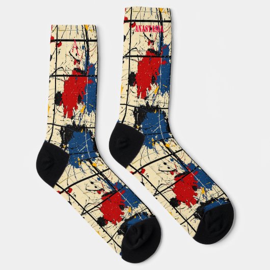 Spritzer Art Socks mit fett abstraktem Design Socken (Rechts)