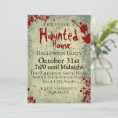 Spritzer auf Spuk Halloween aus Beton Einladung (Stehend Vorderseite)