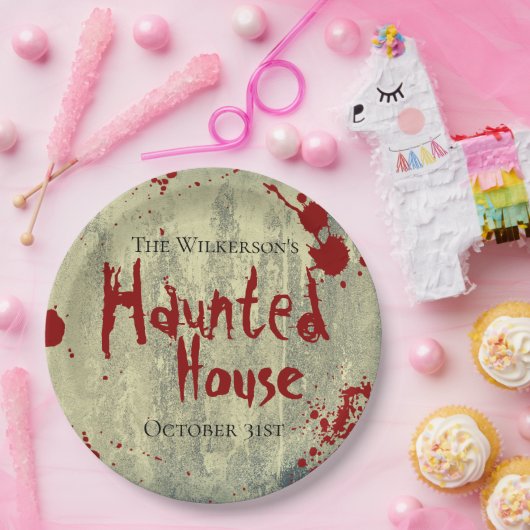 Spritzer auf Spuk Halloween aus Beton Pappteller (Party)