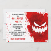 Spritzer aus rotem Blut Creepisches Halloween-Part Einladung (Vorderseite)