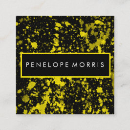 Spritzer Beauty Stylist Gelb und Schwarz Quadratische Visitenkarte