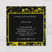 Spritzer Beauty Stylist Gelb und Schwarz Quadratische Visitenkarte (Rückseite)