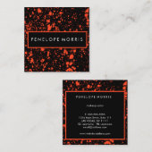 Spritzer Beauty Stylist Rot und Schwarz Quadratische Visitenkarte (Vorne/Hinten)