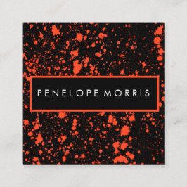 Spritzer Beauty Stylist Rot und Schwarz Quadratische Visitenkarte