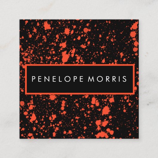 Spritzer Beauty Stylist Rot und Schwarz Quadratische Visitenkarte (Vorderseite)
