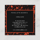 Spritzer Beauty Stylist Rot und Schwarz Quadratische Visitenkarte (Rückseite)