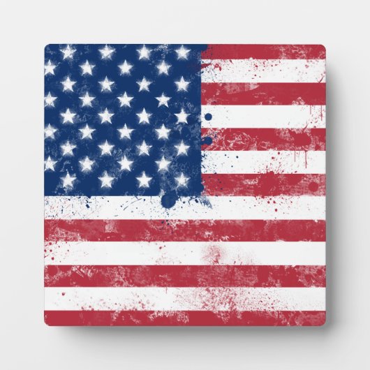 Spritzer bemalt Flagge der USA Fotoplatte (Vorderseite)