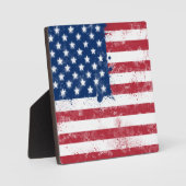 Spritzer bemalt Flagge der USA Fotoplatte (Vorderseite)