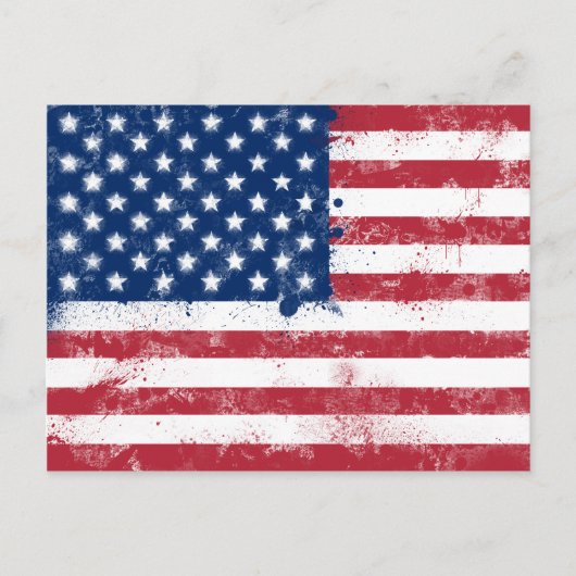 Spritzer bemalt Flagge der USA Postkarte (Vorderseite)