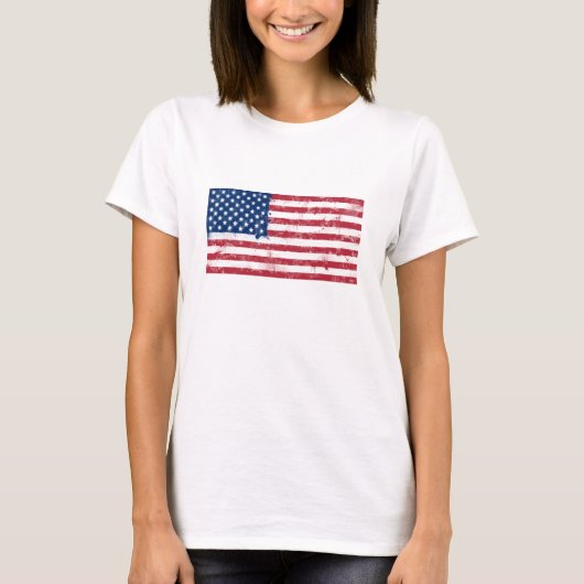Spritzer bemalt Flagge der USA T-Shirt (Vorderseite)