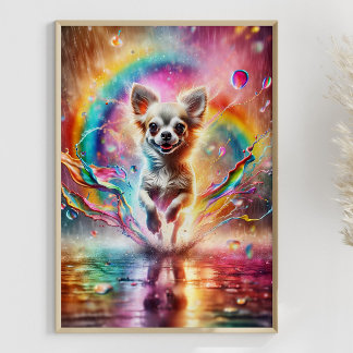 Spritzer Chihuahua Rainbow Poster