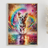 Spritzer Chihuahua Rainbow Poster