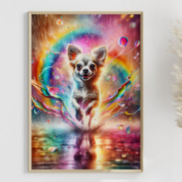 Spritzer Chihuahua Rainbow Poster