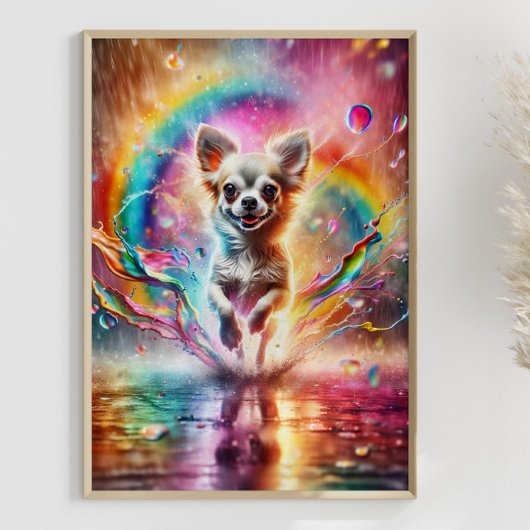 Spritzer Chihuahua Rainbow Poster