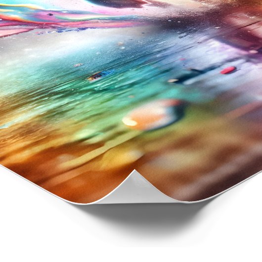 Spritzer Chihuahua Rainbow Poster (Ecke)