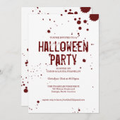 Spritzer Creepy Halloween-Party Einladung (Vorne/Hinten)
