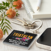 Spritzer des Triathlon Triathlon: Spaß Zitat farbe Schlüsselanhänger (Vorderseite rechts)