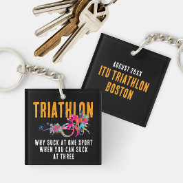 Spritzer des Triathlon Triathlon: Spaß Zitat farbe Schlüsselanhänger